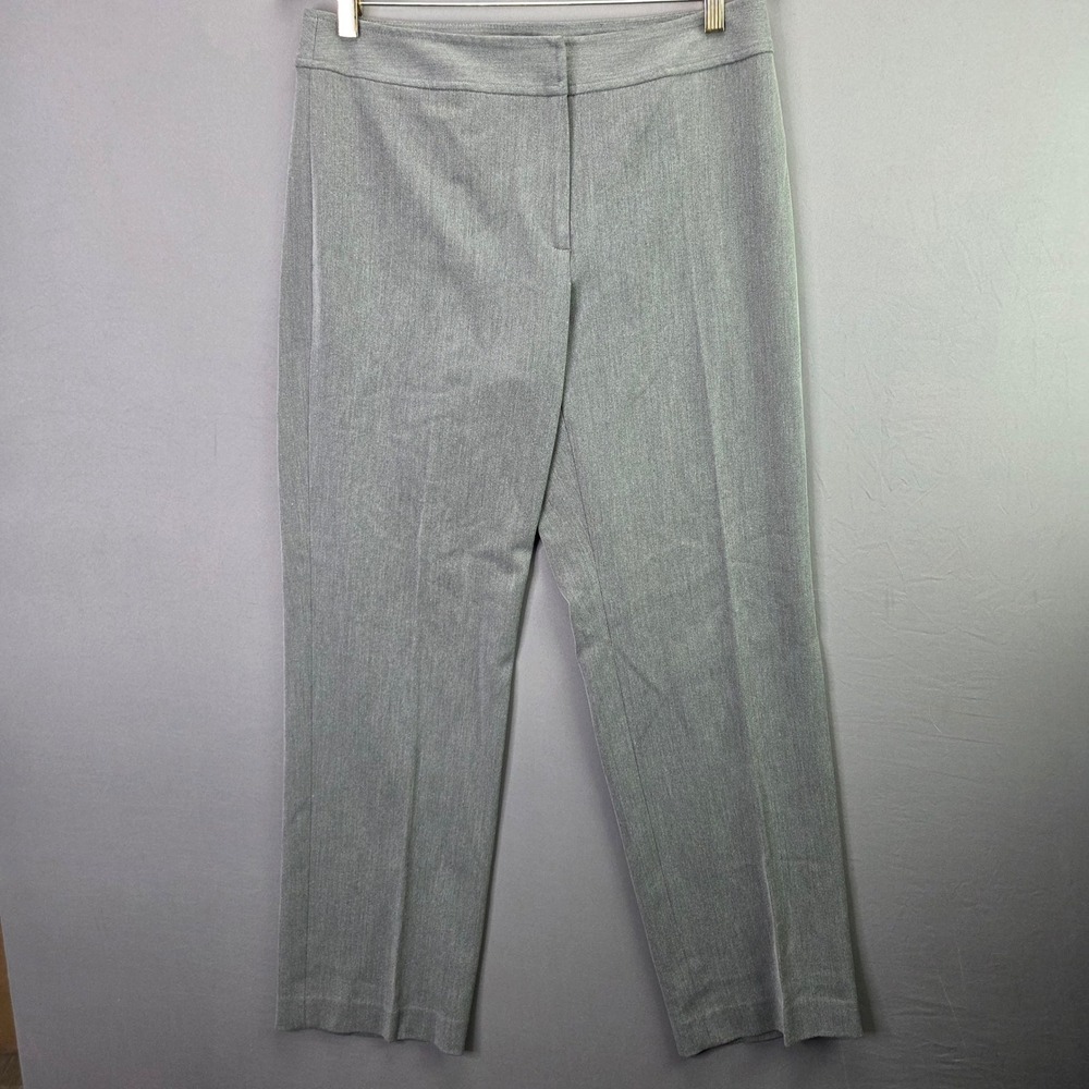 Liz Claiborne Dress Pants Audra 10R Gray Straight Leg Stretch Career Trousers